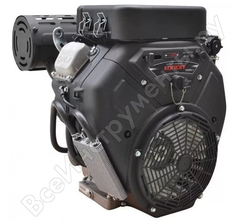 Двигатель бензиновый Loncin LC2V90FD (E type) (35л.с., 999куб. см, V-образн, вал 28.575мм, электрический старт, катушка 20А, плоский воздушный фильтр)