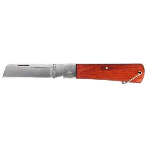 фото Нож складной, 200 мм, прямое лезвие, деревянная ручка sparta