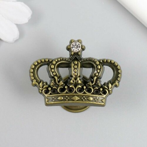 Ручка для шкатулки металл Корона страза состаренная бронза 45х32х26 см 1 шт 1680₽