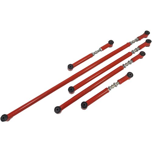 Тяги реактивные усиленные регулируемые ( к-кт 5шт) ВАЗ Нива, 2123 Шеви, 2101-07 красная с салейлентблоком 2108-2915446