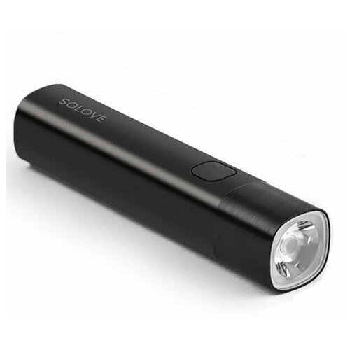 фото Фонарик solove c power bank 3000 mah , разъемы type-c , usb-a ,черный xiaomi