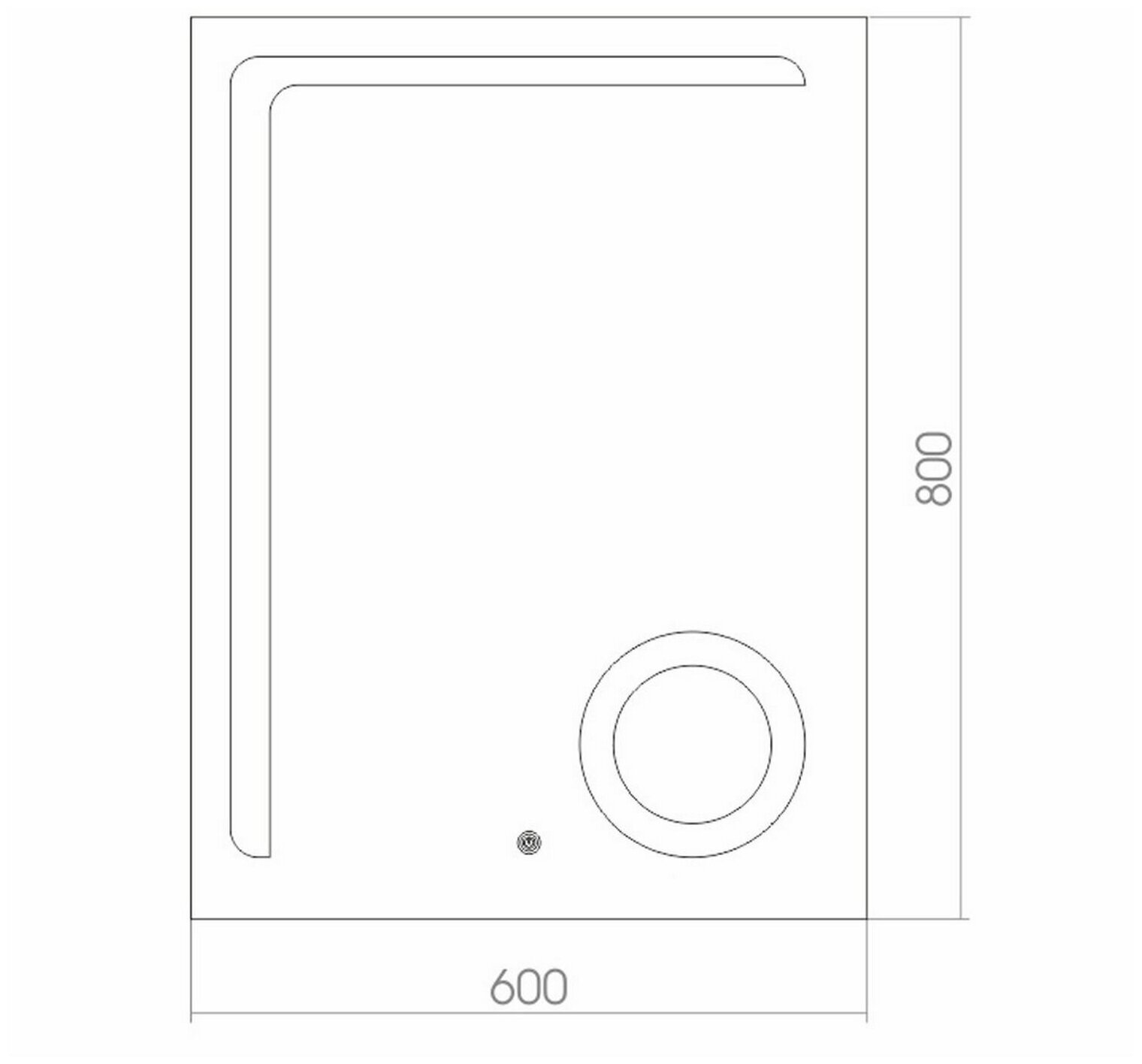 Зеркало MIXLINE "Клио" 600*800 (ШВ) сенсорный выключатель, светодиодная подсветка+увеличит. зеркало - фотография № 3