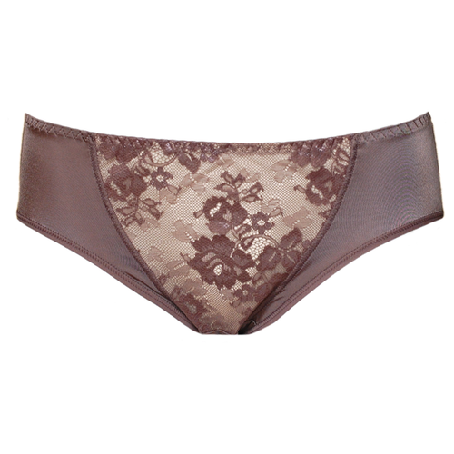 фото Milavitsa трусы кюлот средней посадки с кружевом classic elegant, размер 110, шоколадный трюфель