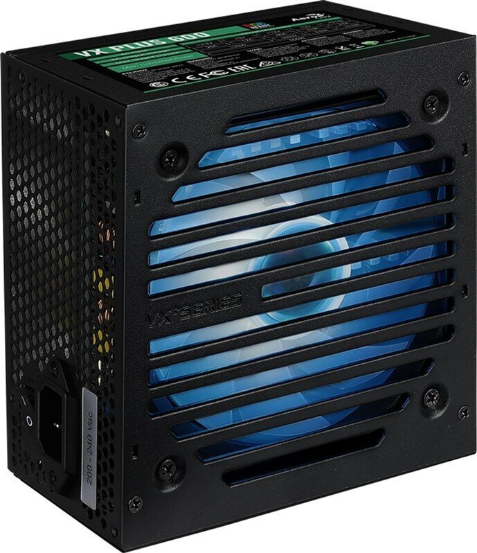 Блок питания Aerocool VX-600 RGB PLUS (ATX 2.3, 600W, 120mm fan, RGB-подсветка вентилятора) Box
