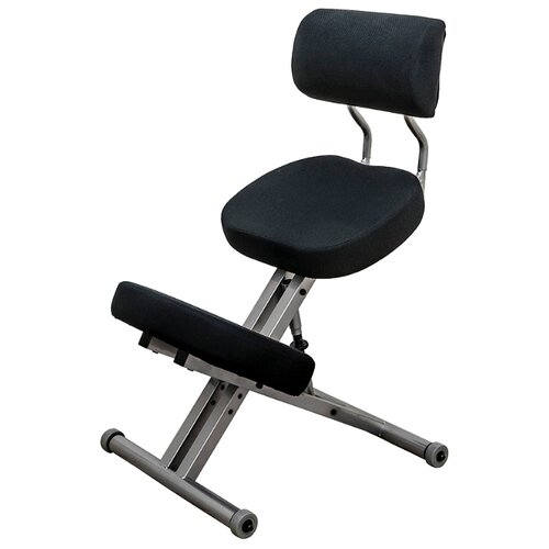 фото Коленный стул smartstool km01bм, металл/текстиль, цвет: черный/серый