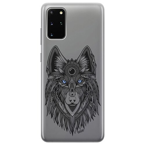 фото Ультратонкий силиконовый чехол-накладка для samsung galaxy s20+ с 3d принтом "grand wolf" gosso