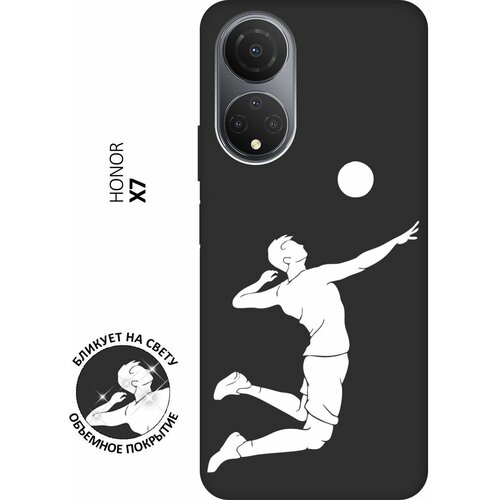 Матовый чехол Volleyball W для Honor X7 / Хонор Х7 с 3D эффектом черный матовый чехол tennis w для honor x7 хонор х7 с 3d эффектом черный