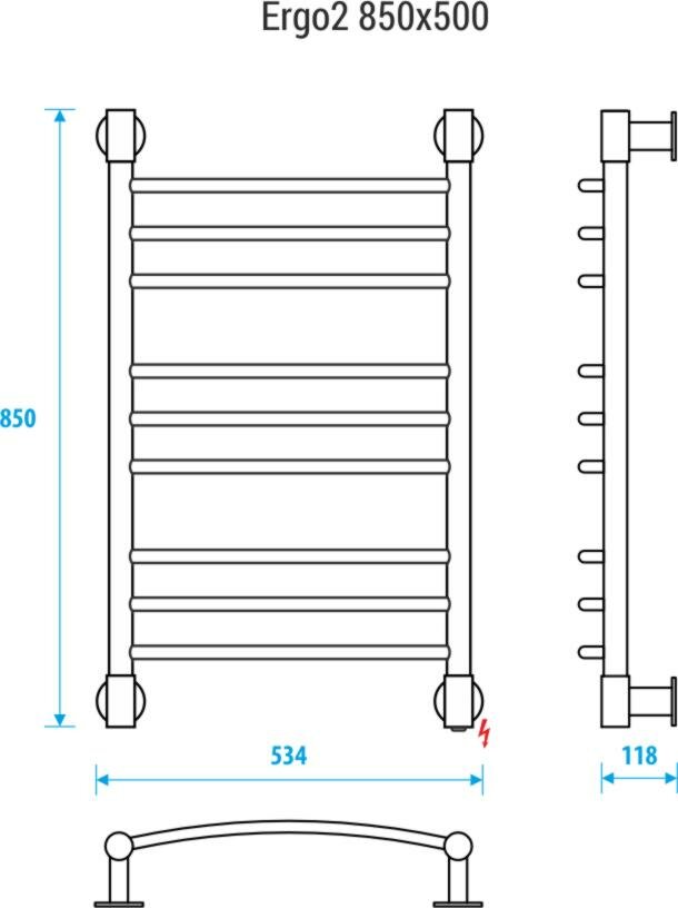 Электрический полотенцесушитель Energy Ergo2 850x500 - фотография № 6
