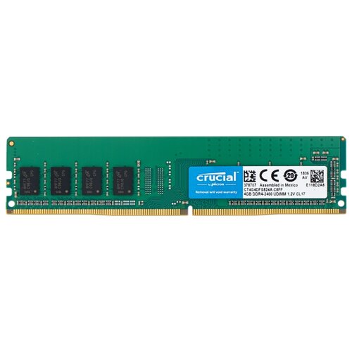 фото Оперативная память Crucial DDR4 2400 (PC 19200) DIMM 288 pin, 4 ГБ 1 шт. 1.2 В, CL 17, CT4G4DFS824A