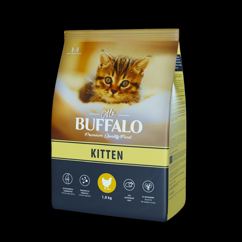 Сухой корм для кошек Mr.BUFFALO Kitten с курицей 1.8 кг - фотография № 12