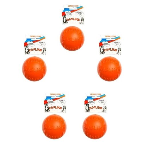 фото Набор мяч средний doglike (2ой сорт) оранжевый 5 шт. (диаметр 8 см)