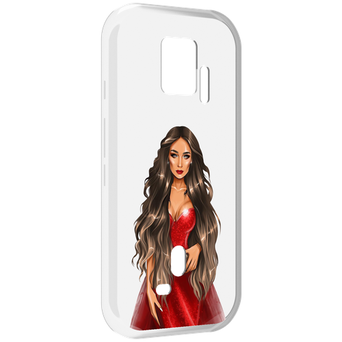 Чехол MyPads девушка-в-вечернем-платье женский для ZTE Nubia Red Magic 7S Pro задняя-панель-накладка-бампер