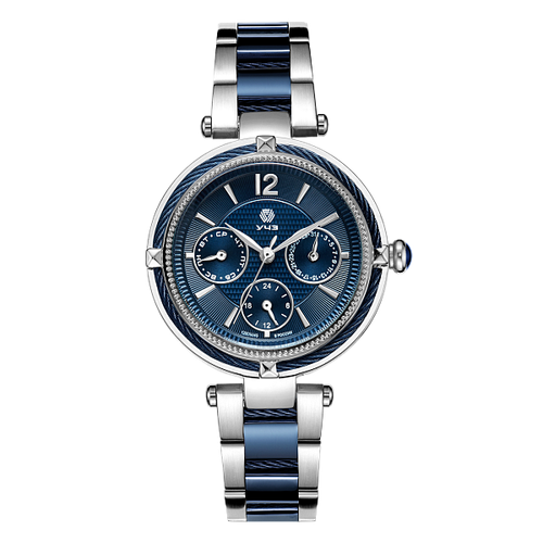 Наручные часы УЧЗ 3039B-2, серебряный, синий