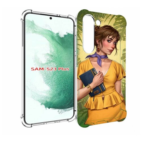 Чехол MyPads девушка-в-зелени женский для Samsung Galaxy S23 Plus + задняя-панель-накладка-бампер