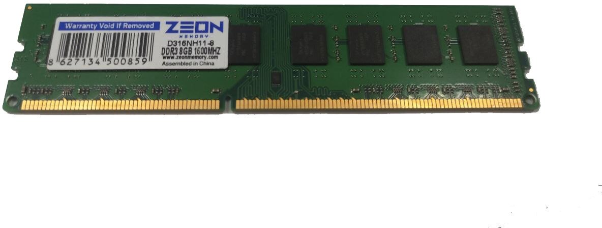 Оперативная память ZEON 8 ГБ DDR3 1600 МГц DIMM CL11 D316NHV1-8