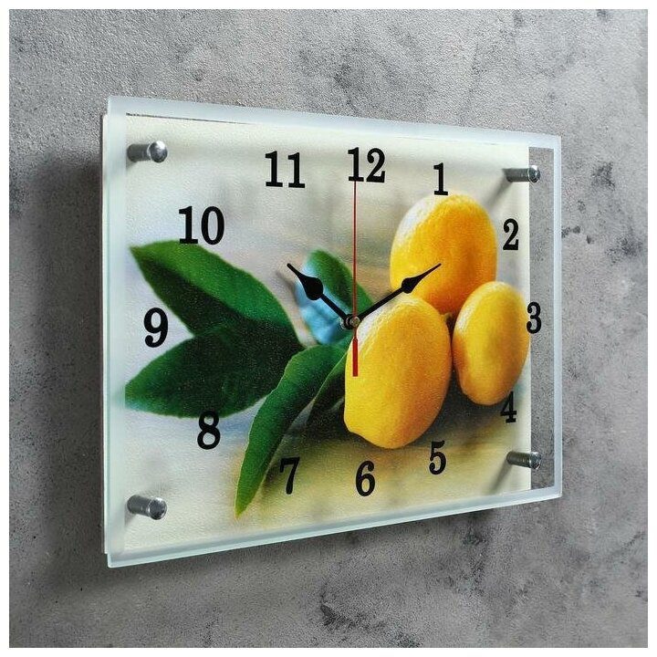 Часы-картина настенные, серия: Кухня, "Лимонный аромат", 25х35 см
