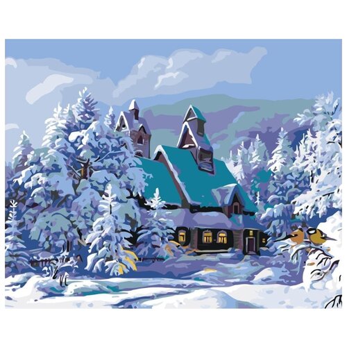 Картина по номерам Зимний дом, 40x50 см