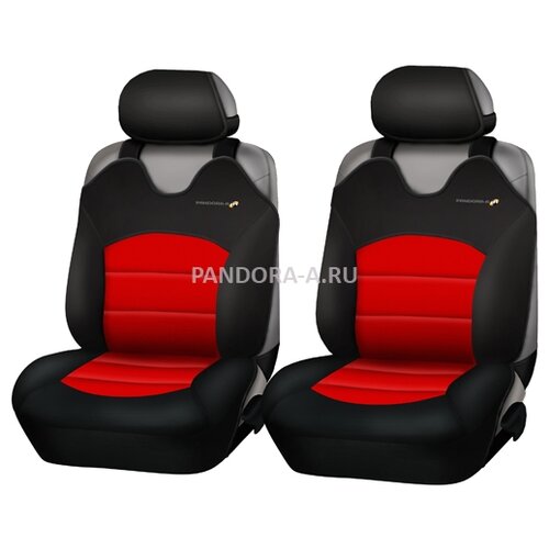 Авточехлы (майка) на передние сиденья кантара черно-красные (4 предм.) (2шт.) PANDORA-A VEG/FR-1105BK/RD