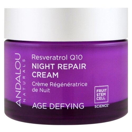 Andalou Naturals Age Defying Resveratrol Q10 Night Repair Cream Крем Ночной восстанавливающий для лица, 50 мл