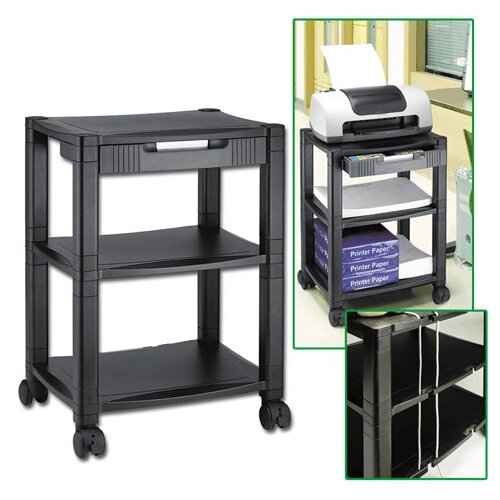 Подставка для принтера BRAUBERG передвижная с 3 полками и 1 ящиком 500x435х335 мм 510188 11177₽