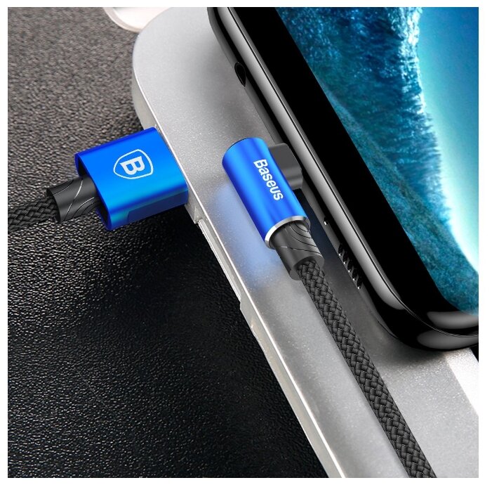 Кабель Baseus MVP Elbow USB - Lightning (CALMVP) 2 м синий фото 2