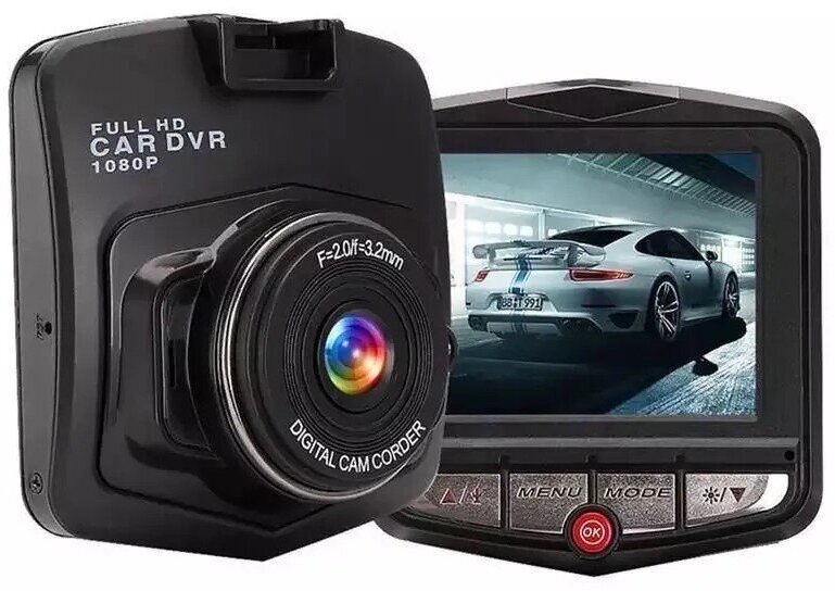 Автомобильный видеорегистратор с камерой заднего вида  с дисплеем G-сенсор/серебристый Авторегистратор Видео регистратор