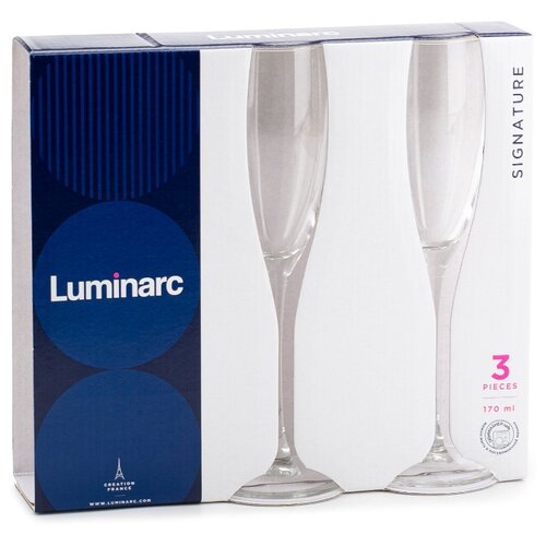 фото Набор фужеров (бокалов) для шампанского сигнатюр (эталон) 3шт 170мл luminarc