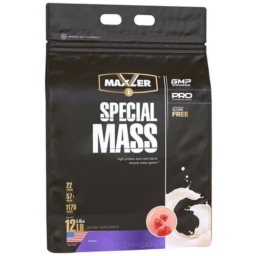 Гейнер MAXLER (USA) Special Mass Gainer 5450 г, Клубника гейнер maxler special mass gainer 5450 г шоколад