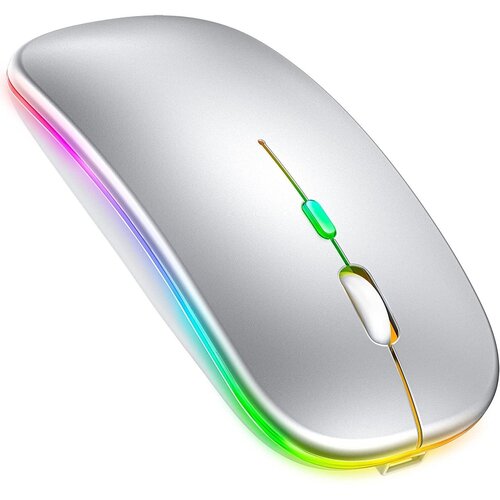 Мышьсереброподсветкабеспроводнаябесшумная wireless без батареекаккумулятор 52500₽