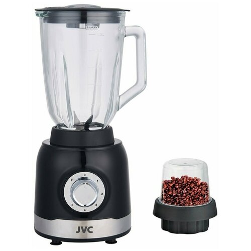 Блендер стационарный JVC c кофемолкой 250 мл импульсный режим 5 скоростей стеклянный кувшин 15 литра ножи из нержавеющей стали 750 Вт 249000₽