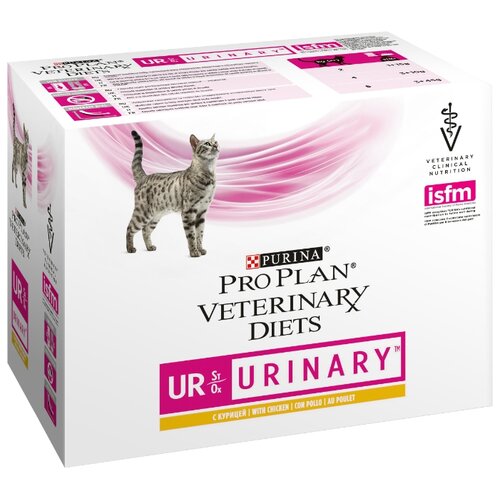 Влажный корм для кошек Pro Plan Veterinary Diets при болезни нижних отделов мочевыводящих путей, с курицей 12 шт. х 85 г (кусочки в желе)