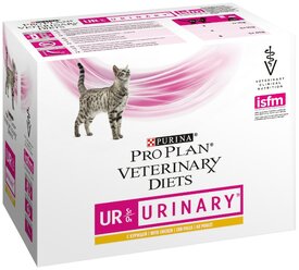 Влажный корм для кошек Pro Plan Veterinary Diets при болезни нижних отделов мочевыводящих путей, с курицей 10 шт. х 85 г