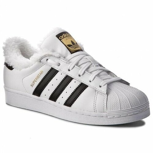 Кеды adidas Superstar Superstar, демисезон/зима, повседневные, натуральная кожа, утепленные, размер 8 UK, белый