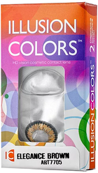 Контактные линзы ILLUSION Colors Elegance, 2 шт., R 8,6, D 0, brown