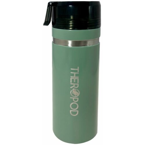 Термос для напитков THEROPOD TP-43 0.7L, нержавеющая сталь, крышка-чашка пластиковая, пробка винтовая, зелёный