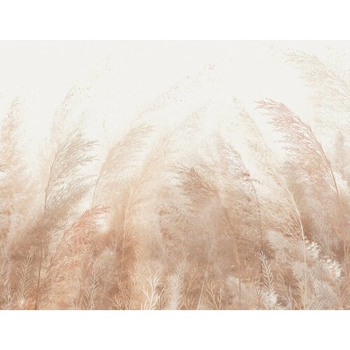 Моющиеся виниловые фотообои GrandPiK Трава на ветру фон сепия, 350х270 см