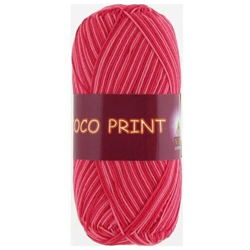 Пряжа VITA Coco print (Коко принт) 4678 красный 100% мерсеризованный хлопок 50г 240м 2 шт