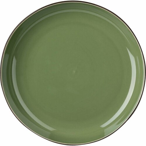 Тарелка Kunstwerk глубокая Сейдж 0.8л, 230х230мм, фарфор, зеленый-бронзовый