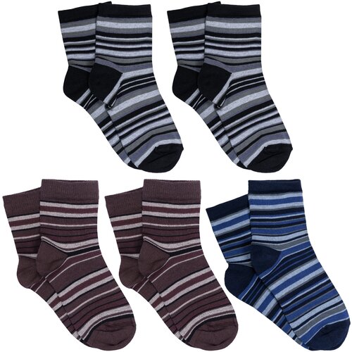 Носки LorenzLine 5 пар, размер 8-10, синий, коричневый носки lorenzline 5 пар размер 8 10 коричневый