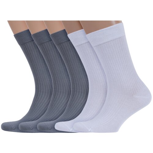 Носки RuSocks, 5 пар, размер 25, мультиколор комплект носков мужских белых с полосками 3 пары