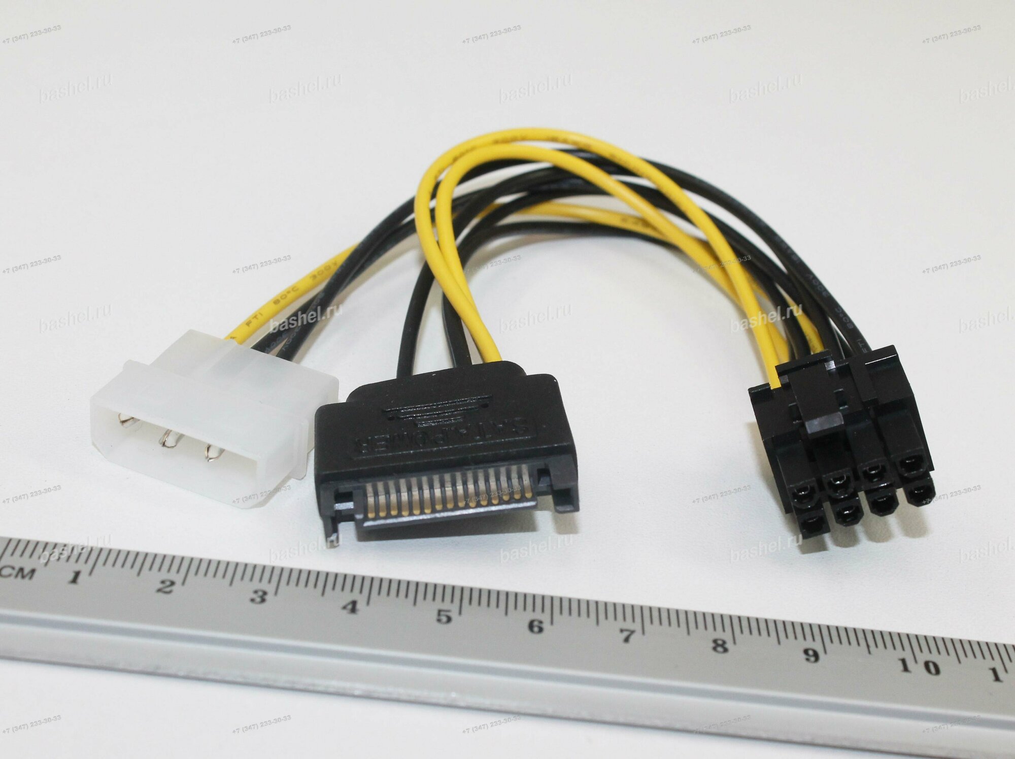 Переходник низковольт. питания для видеокарт C578 PCI-EX, Molex+SATA-8pin, ORIENT