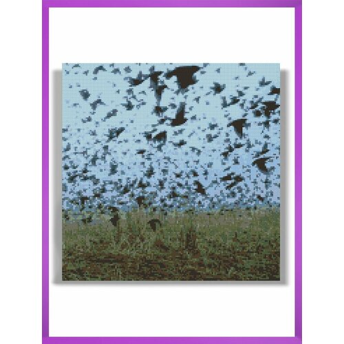 Алмазная мозаика на подрамнике - вышивка Вороны 40 х 40 см 1850₽