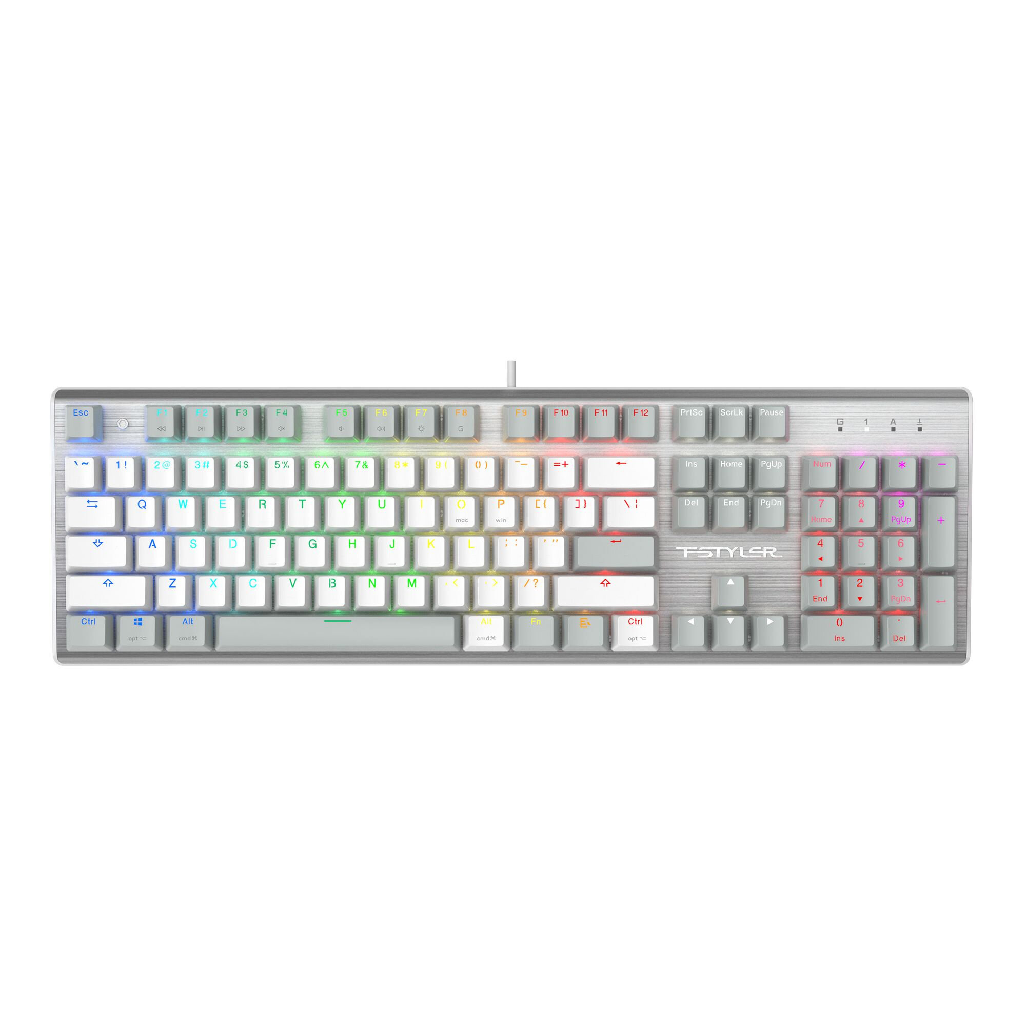 Клавиатура A4Tech Fstyler FS100 Neon механическая серый/белый USB for gamer LED (FS100)