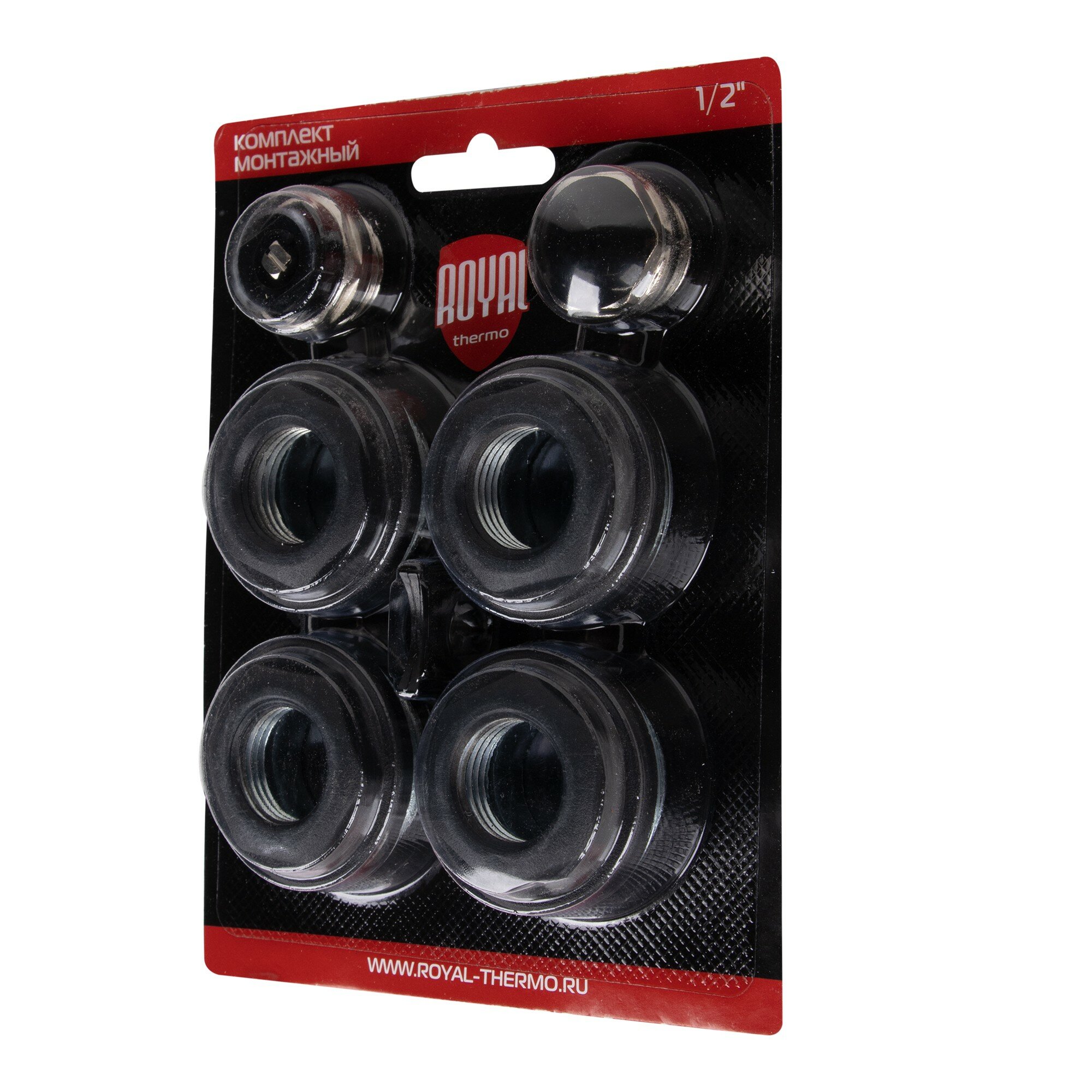 Монтажный комплект для радиаторов Royal Thermo 1"x1/2" сталь черный - фото №7