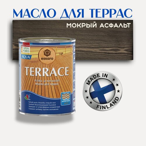 Изображение товара Масло для дерева, для террас ESKARO Terrace Aqua, мокрый асфальт, 0,9л