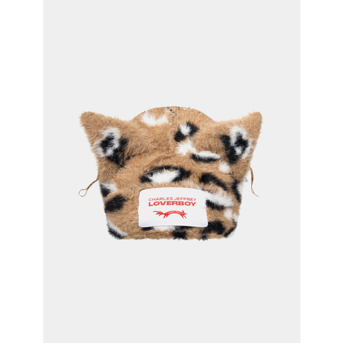 фото Шапка-бини charles jeffrey loverboy fluffy chunky ears для мужчин и женщин, размер onesize, светло-коричневый