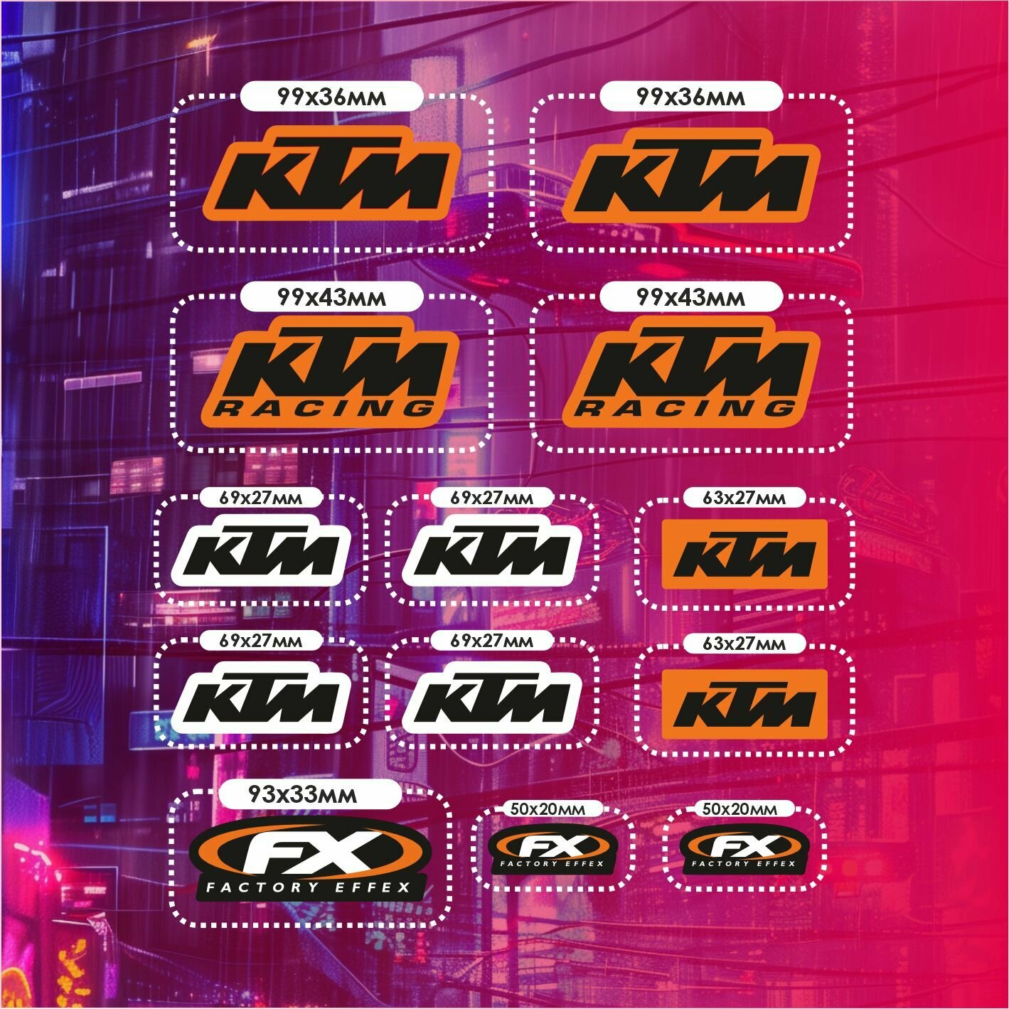 Наклейки на мотоцикл и авто КТМ — фото 1