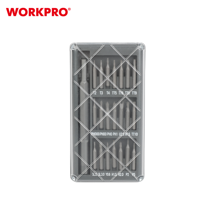 Набор отверток WORKPRO, с магнитной рукояткой, 21 биты в кейсе, WP200511 — фото 1