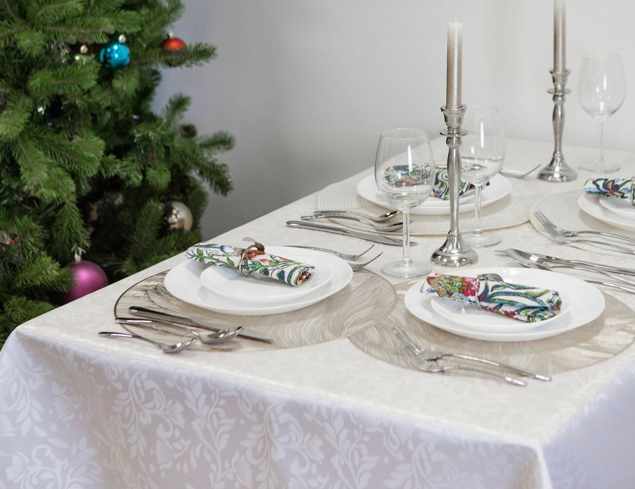 Скатерть капесанте, белая, 220х150 см, Koopman International CY2600250