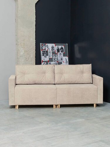 Изображение товара Раскладной диван кровать Коломбо NEW прямой модульный, механизм еврокнижка, 213х102х85 см, бежевый